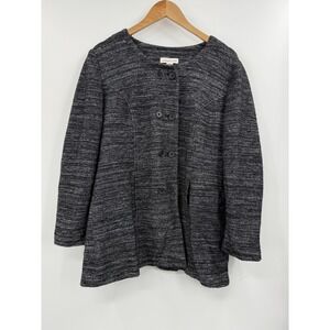 Coldwater‎ Creek Jacket Womens Large Gray Wool Blend Lined Button Front Swing